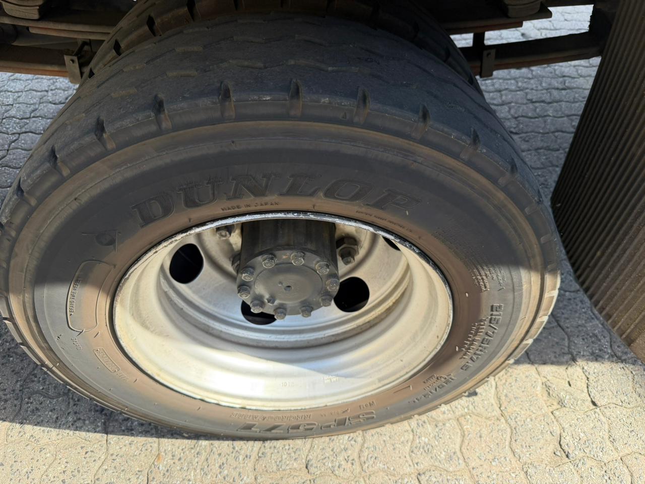 Tires tread and sidewalls show no damage